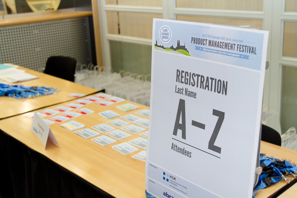 Registration desk at the PMF 2013