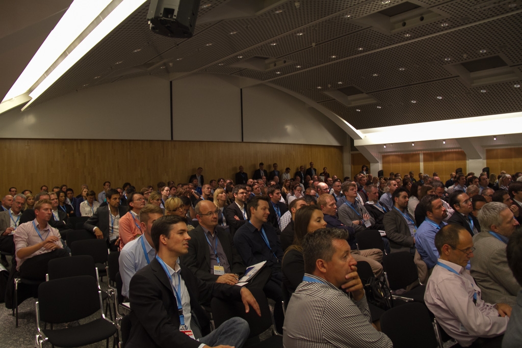 The audience being attentive